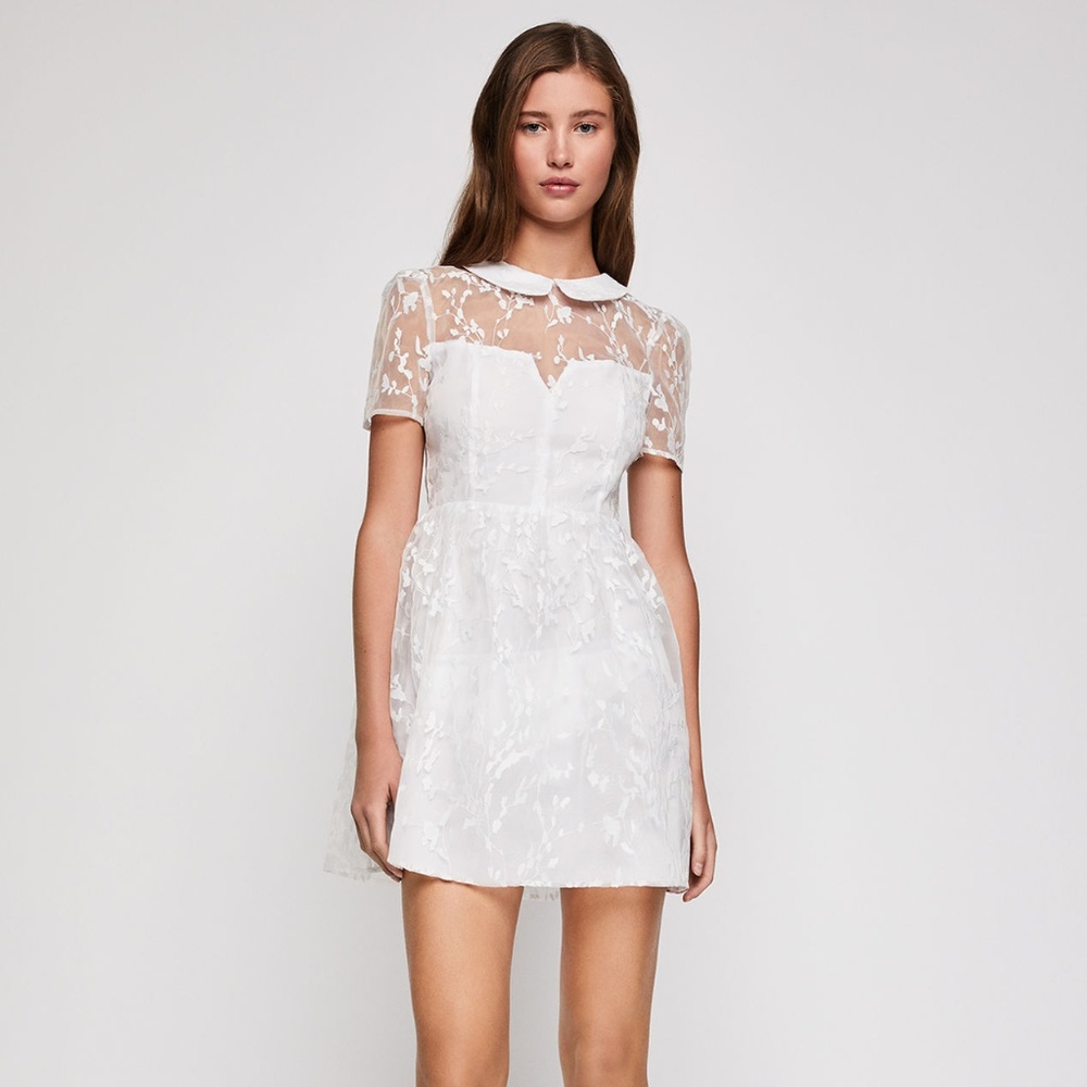 BCBGeneration White Embroidered Cocktail Dress